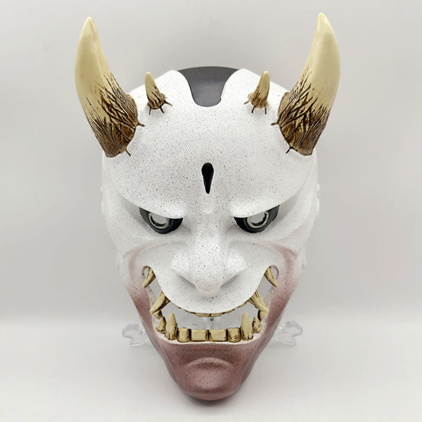Hand-Made Japanes Shorthorn Hannya Resin Mask