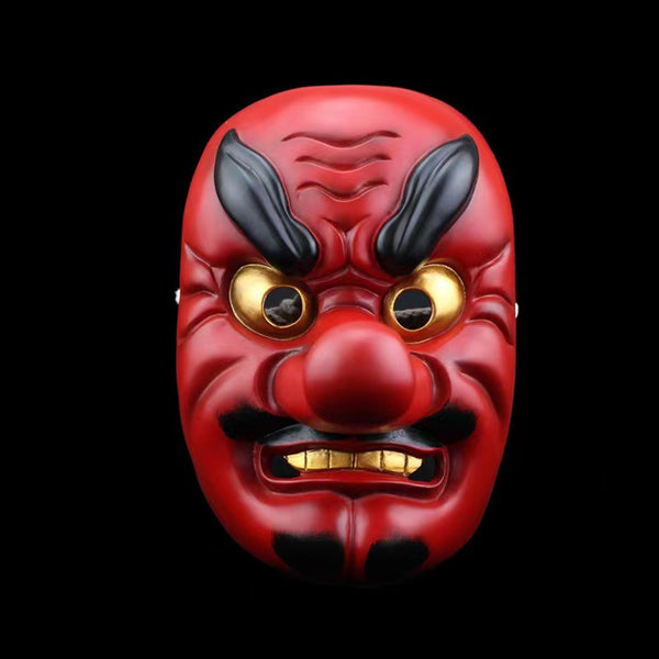 Hand-Made Japanese Tengu Hannya Samurai Resin Mask