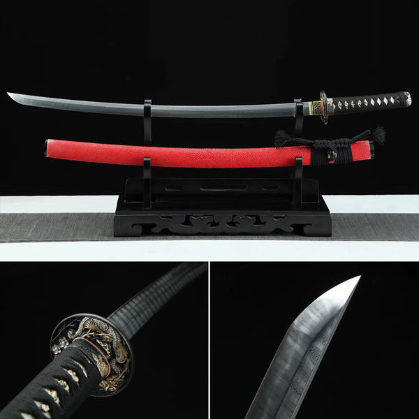 Handmade High Standard Japanese Katana Sword Green Dragon Knife Plate
