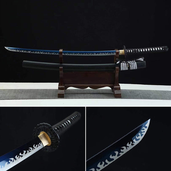 Handmade Japanese Katana Sword Blue Transport