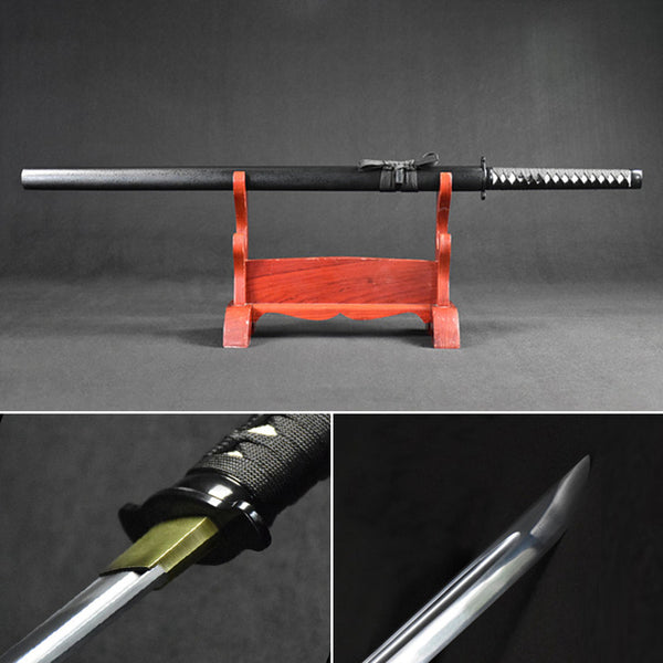سكين مستقيم ساموراي طويل مصنوع يدويًا من نينجاتو ياباني