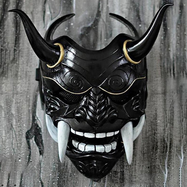 Hand-Made Japanese Black Oni Mask