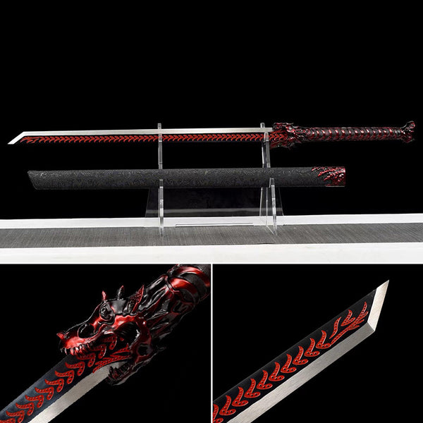 Handmade Chinese Sword Red Blood Red Dragon(赤血红龙)