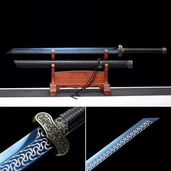 Handmade Chinese Sword Black Gold Ancient Sword - Frostwind Blade（黑金古刀-霜风刀）