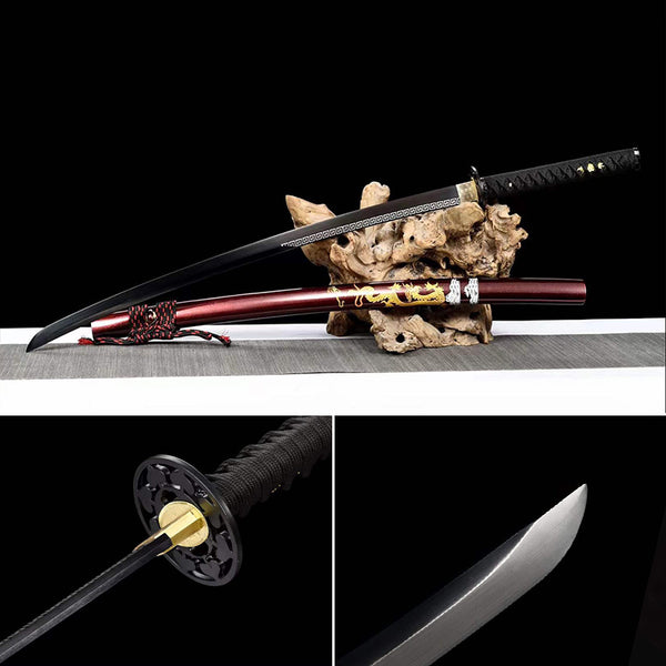 Handmade Japanese Katana Sword Ink Dragon