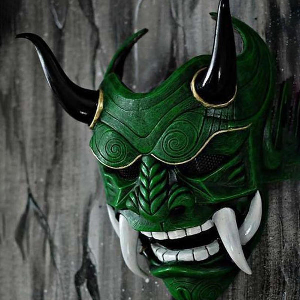 Hand-Made Japanese Green Oni Mask