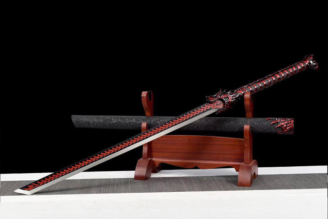 Handmade Chinese Sword Red Blood Red Dragon(赤血红龙 