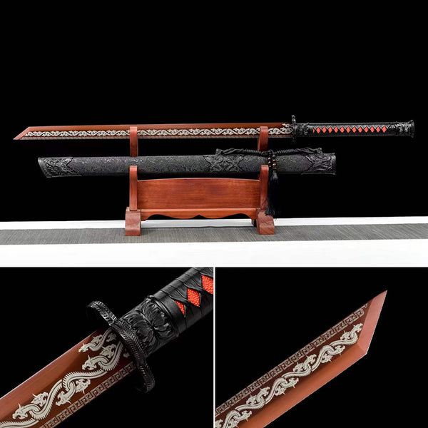 Handmade Chinese Sword Black Gold Ancient Sword - Blood Dragon Battle Blade（黑金古刀-血龙战刃）
