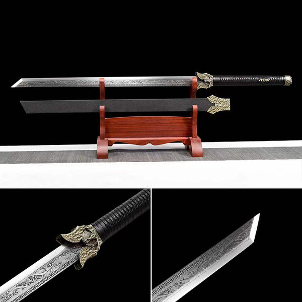 Handmade Chinese Sword Black Gold Ancient Sword - Genshasa（黑金古刀-玄刹）