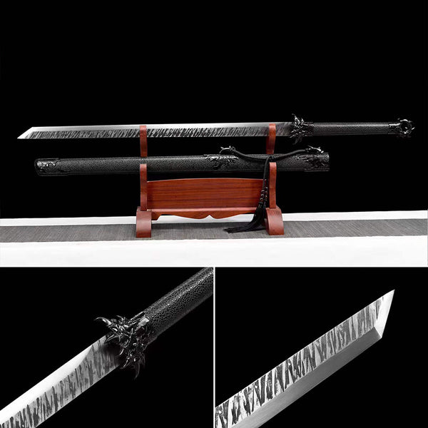 Handmade Chinese Sword Black Gold Ancient Sword - Dragon's Teeth（黑金古刀-龙牙）