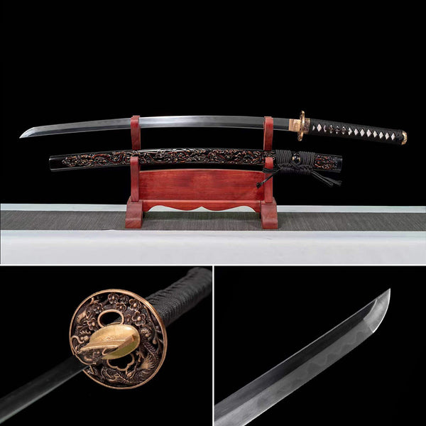 Handmade Japanese Katana Sword Ink Dragon