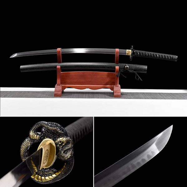 Handmade Japanese Katana Sword Black Python