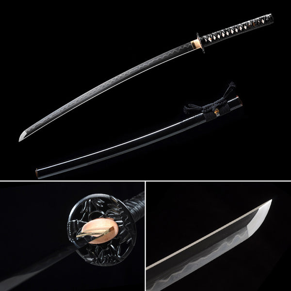 سكين كاتانا ياباني عالي الجودة مصنوع يدويًا من سكين قتال الرياح الشفق
